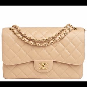 CHANEL Jumbo Caviar Tan Flap Bag